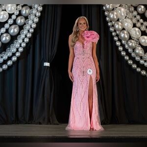 Glamorous Pink One-Shoulder Prom Dress